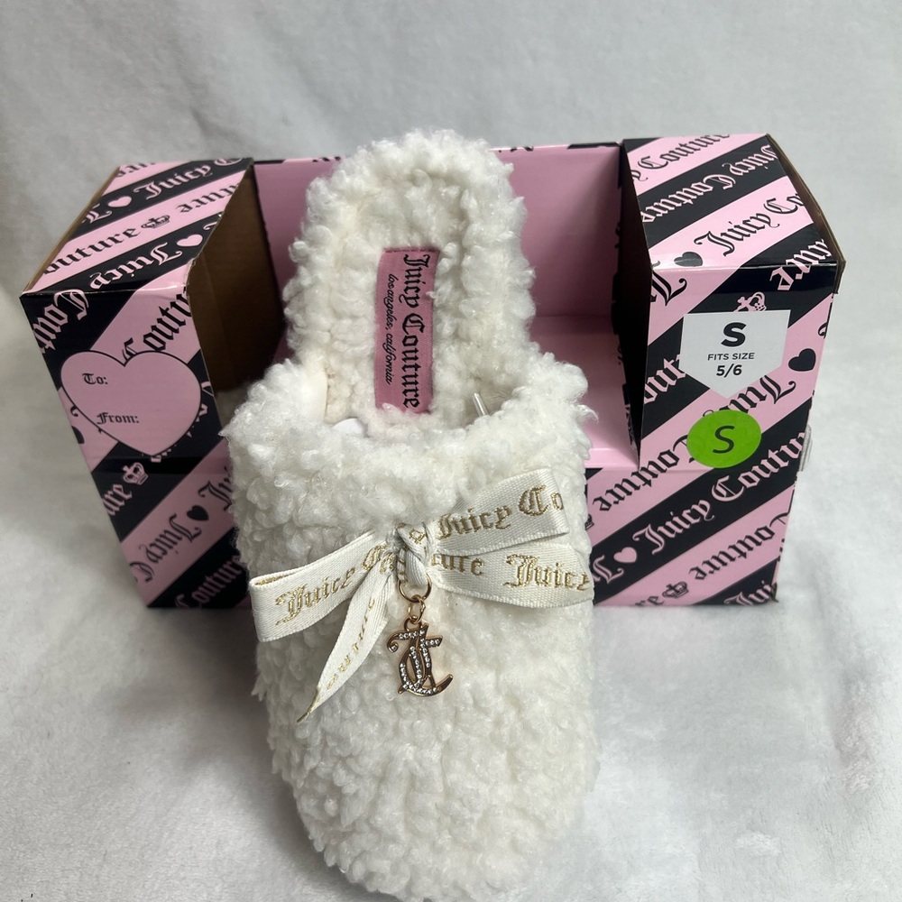 Juicy Couture Pink and Black Boxed Slippers